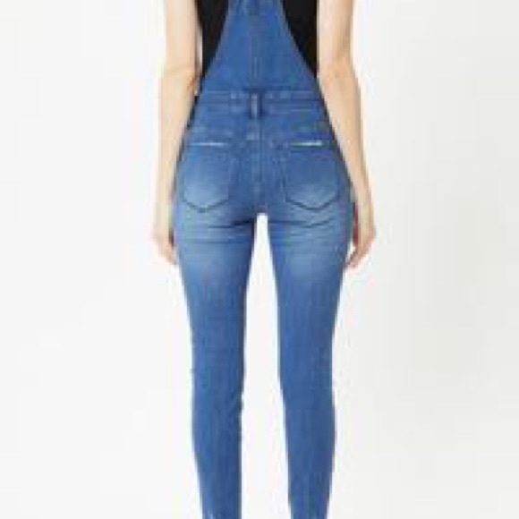 KANCAN DAPHNE DEEP BLUE SUPER SKINNY OVERALLS - Picture 4 of 11